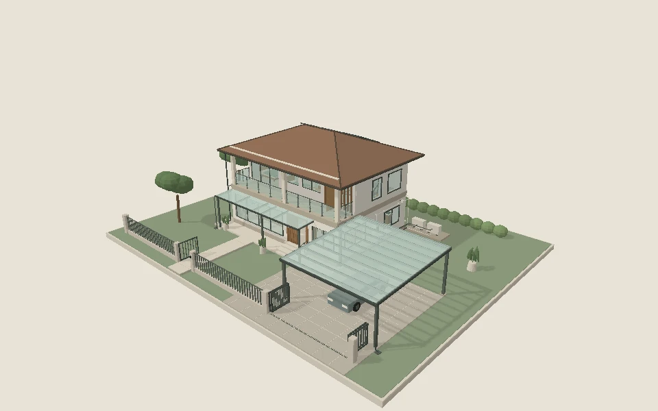 Malaysian two-storey bungalow service concept model