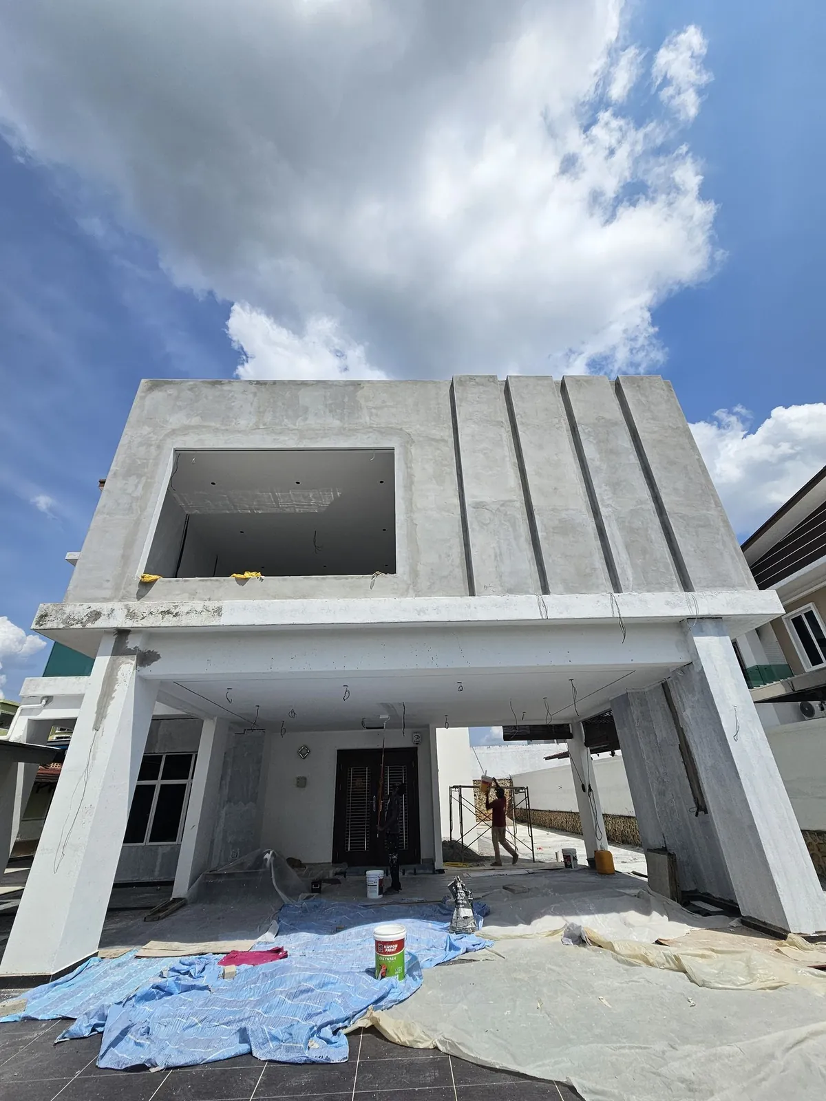 New upper floor built and plastered over the car porch at Belia Antarabangsa